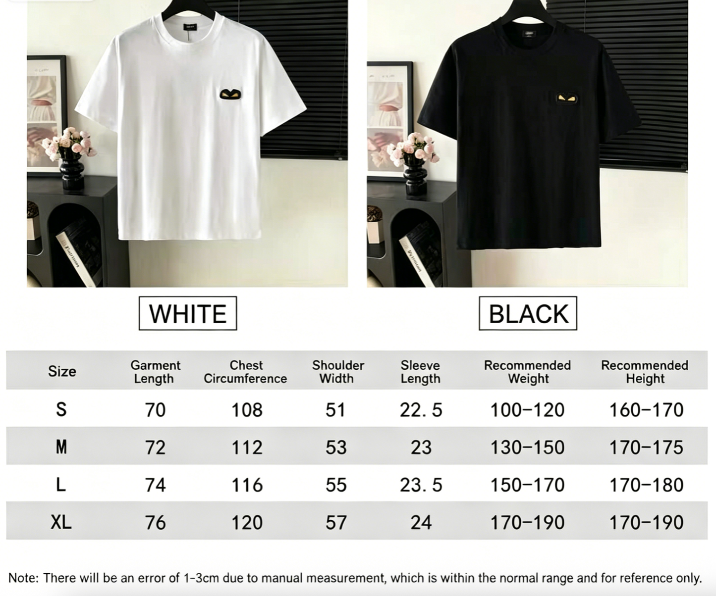 Chest Logo Embroidered T-Shirt | FENDI Inspired Luxury Style
