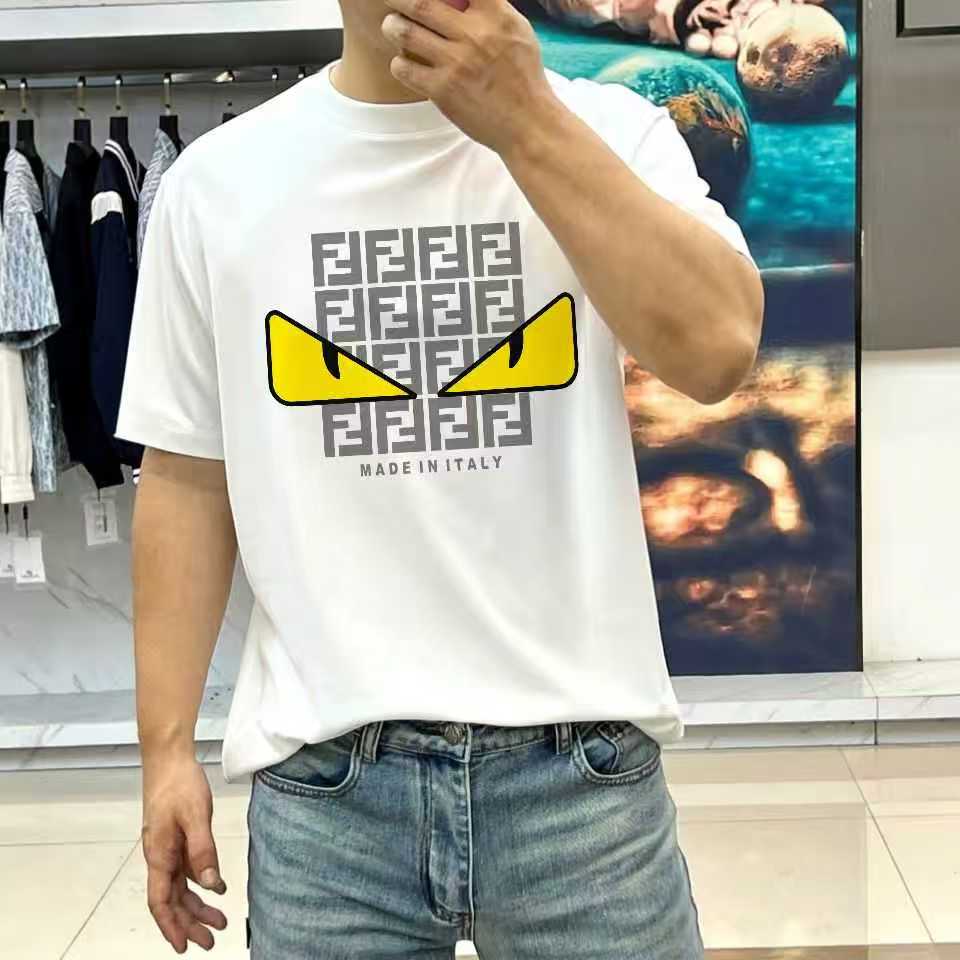 Fendi Inspired Double Yarn Cotton Short Sleeve T-shirt,