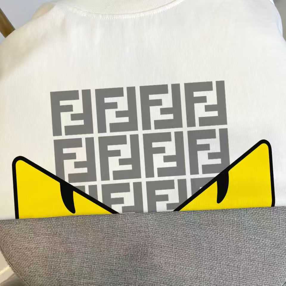 Fendi Inspired Double Yarn Cotton Short Sleeve T-shirt,