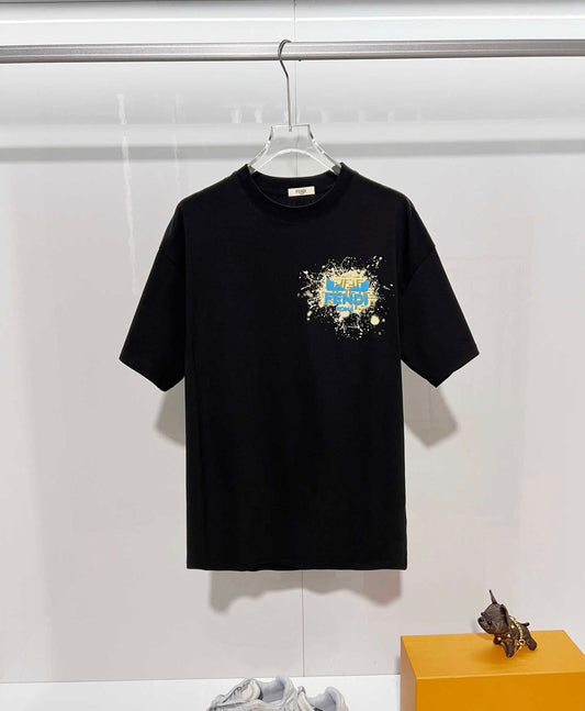 Fendi Inspired 300G Crew Neck T-shirt with Flocked Monster Eyes