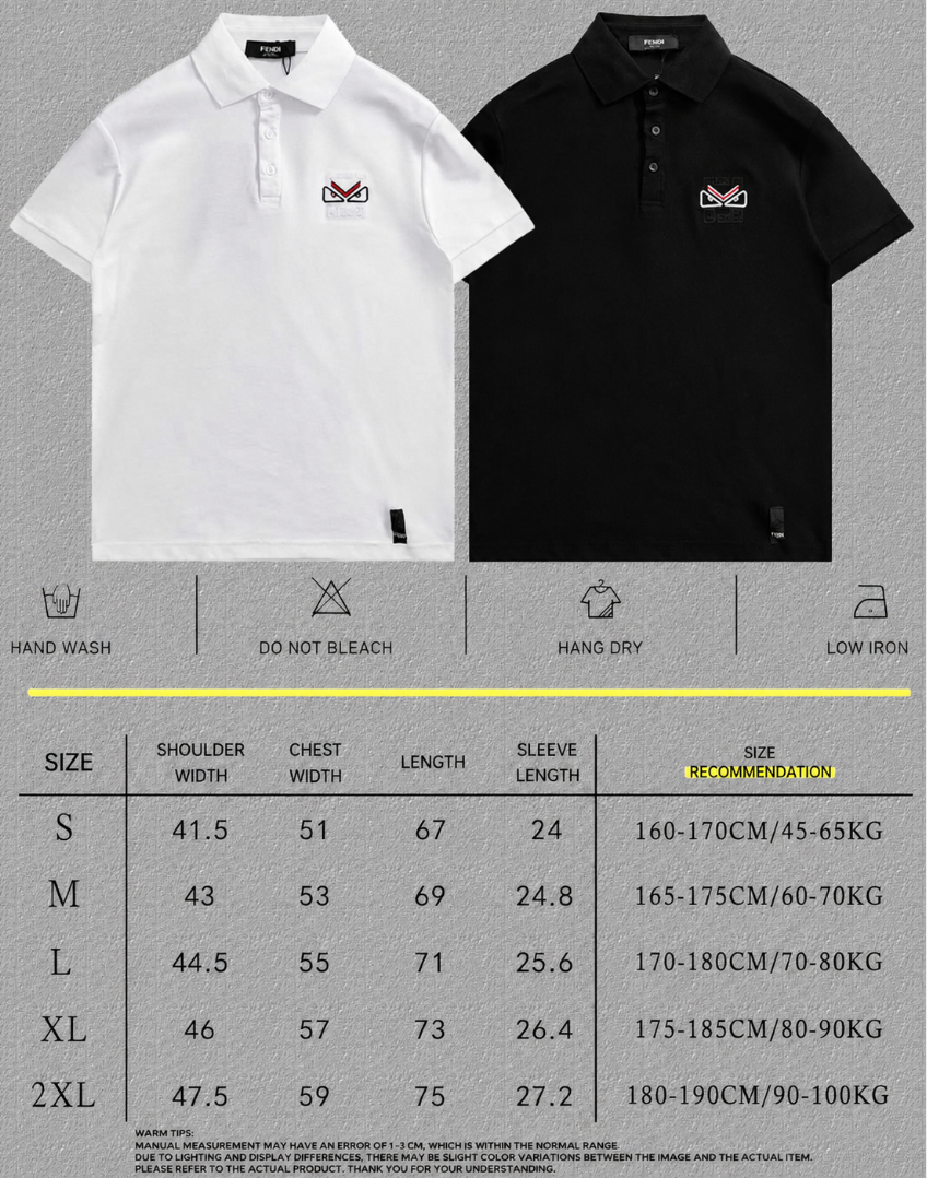 Classic Collar Polo Shirt | FENDI Inspired Luxury Style