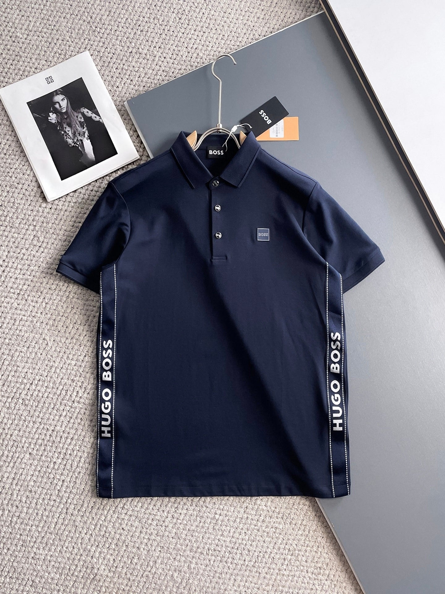BOSS Inspired Men's Quick-Dry Polo Shirt, Breathable Business Casual Short Sleeve Top