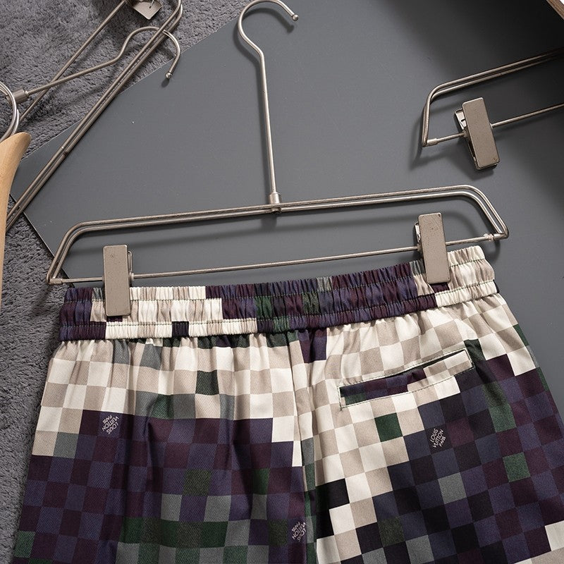 LV Inspired Men's Quick Dry Beach Shorts, Summer Swim Trunks