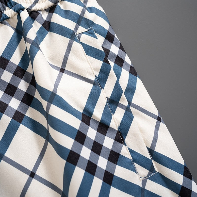 Burberry Inspired Men's Plaid Quick-Dry Beach Shorts