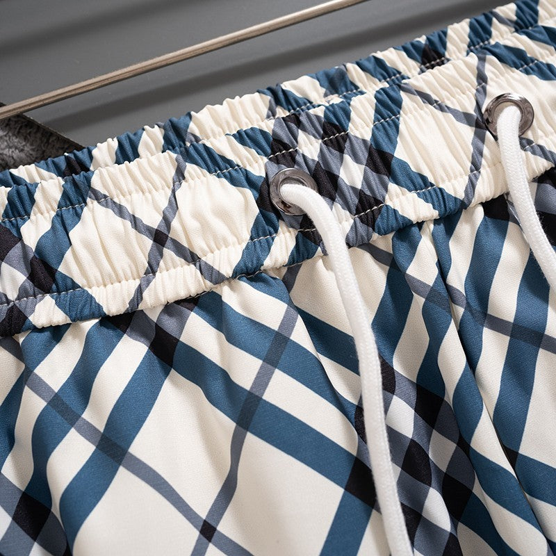 Burberry Inspired Men's Plaid Quick-Dry Beach Shorts