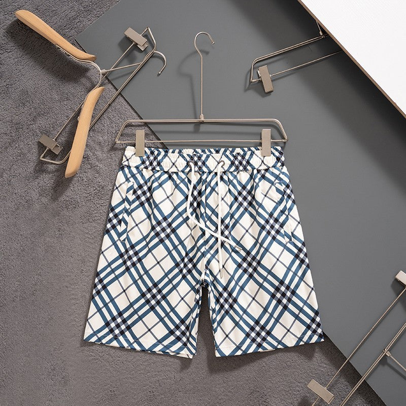 Burberry Inspired Men's Plaid Quick-Dry Beach Shorts
