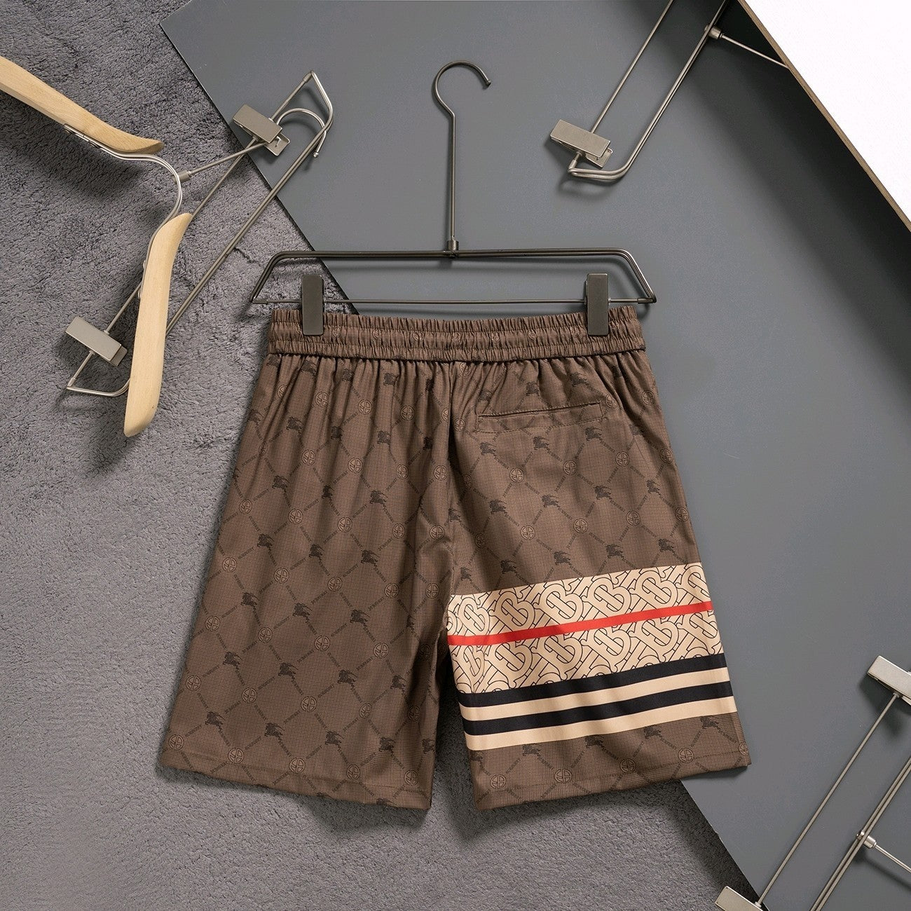 Burberry Inspired Men's Monogram Quick-Dry Beach Shorts
