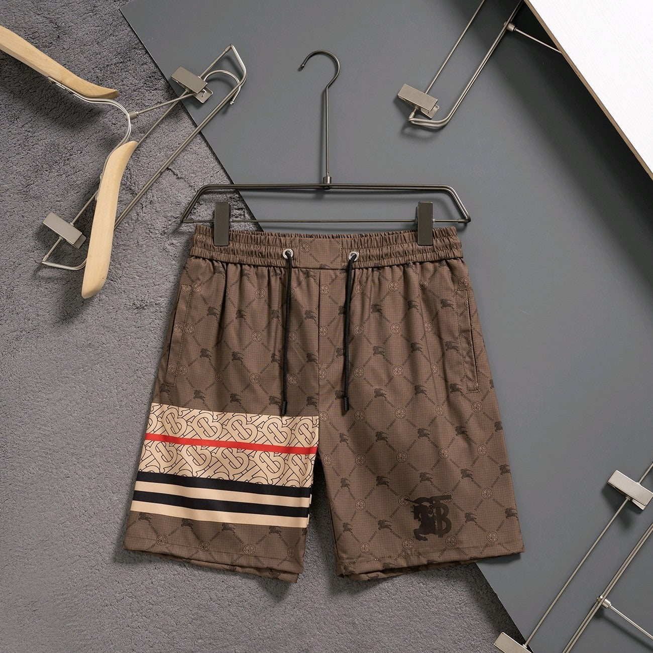 Burberry Inspired Men's Monogram Quick-Dry Beach Shorts