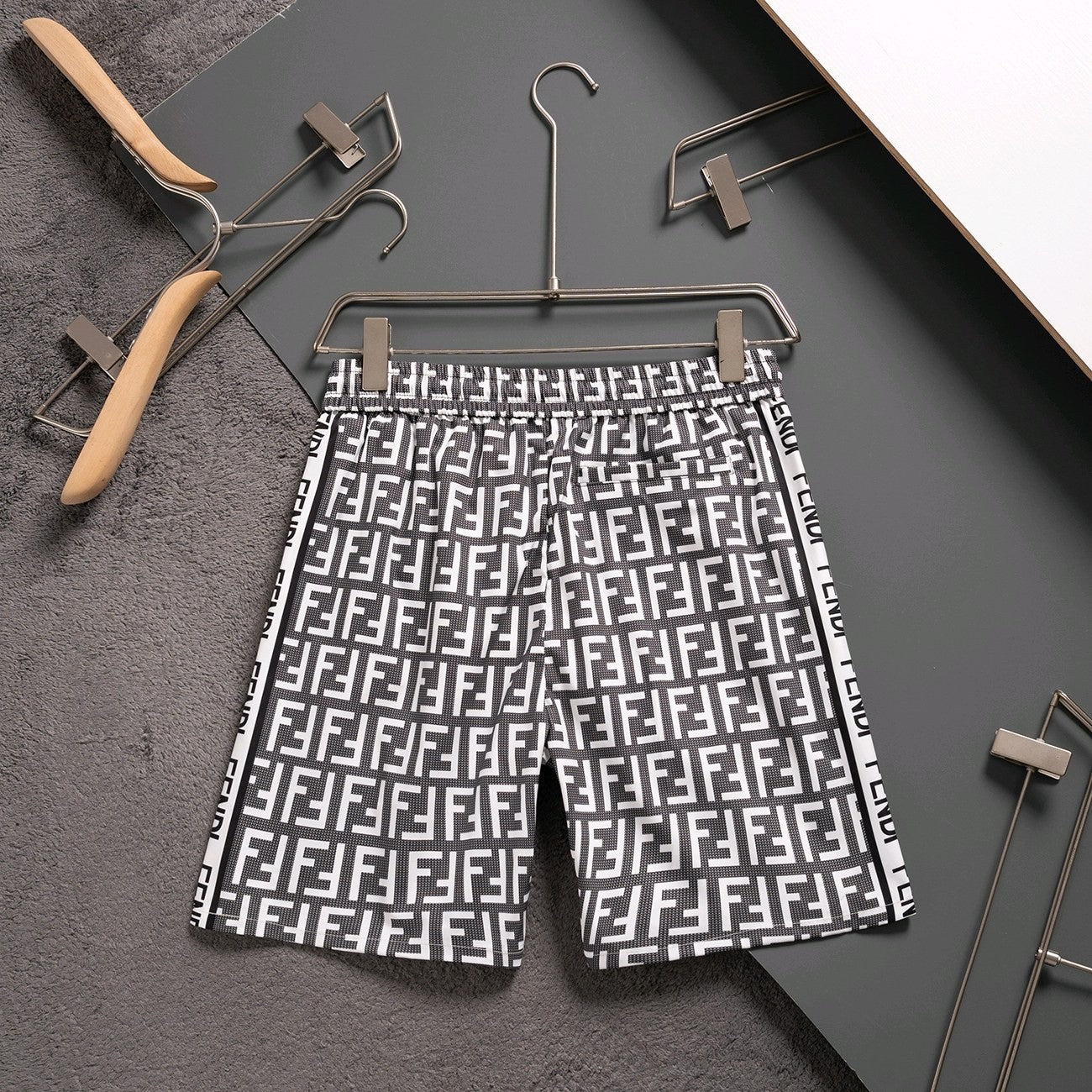 Fendi Inspired Men's FF Monogram Quick-Dry Beach Shorts