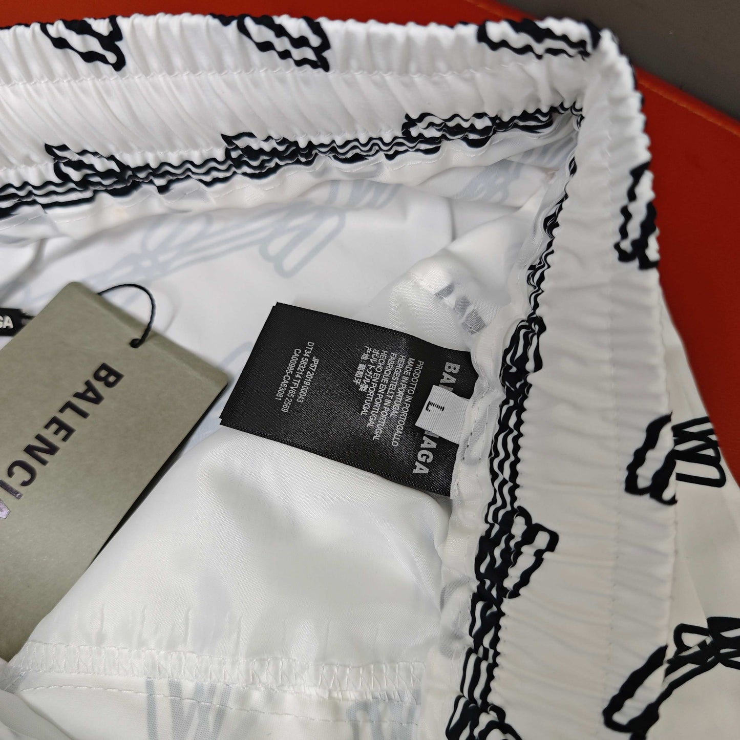 Balenciaga Inspired Men's All-Over Logo Print Quick-Dry Beach Shorts