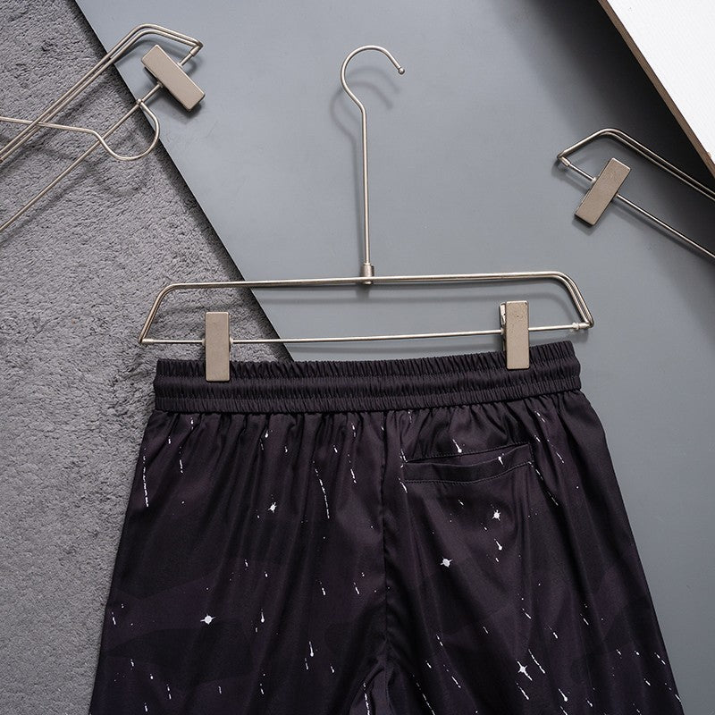 Dior Inspired Men's Speckled Logo Quick-Dry Beach Shorts