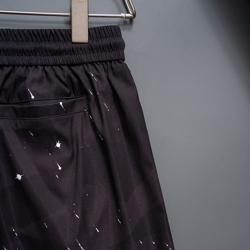 Dior Inspired Men's Speckled Logo Quick-Dry Beach Shorts