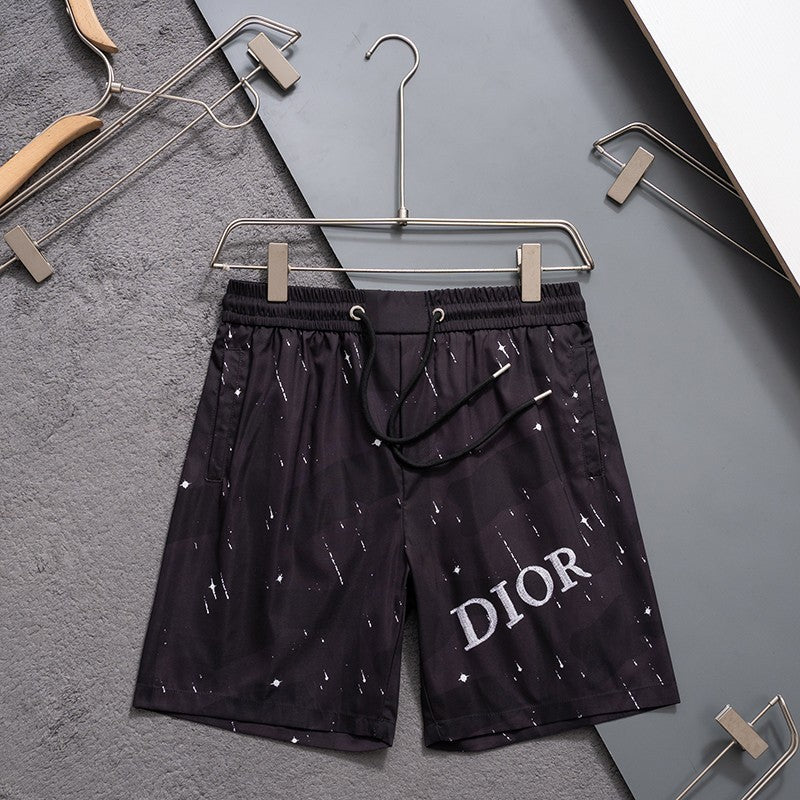 Dior Inspired Men's Speckled Logo Quick-Dry Beach Shorts