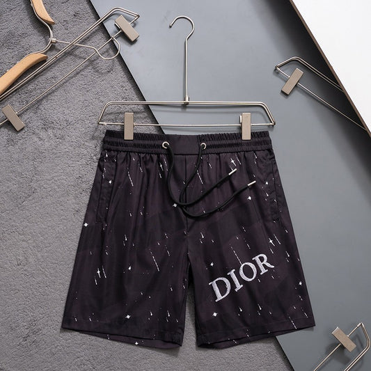 Dior Inspired Men's Speckled Logo Quick-Dry Beach Shorts