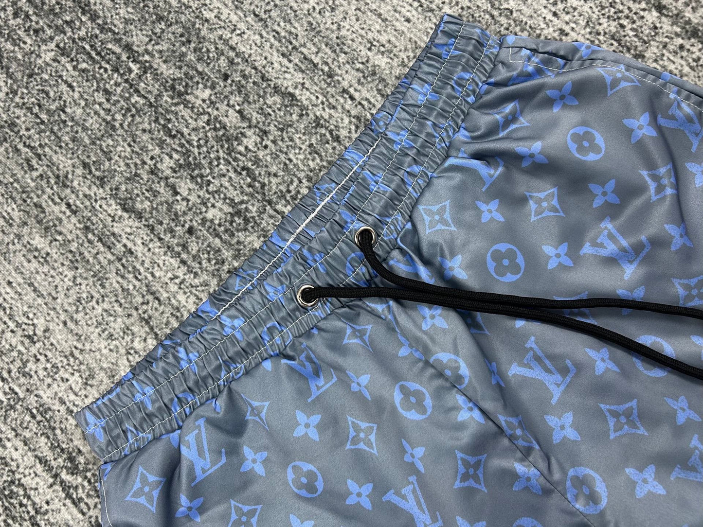 Men's Quick-Dry Swim Shorts with LV-Inspired All-Over Print