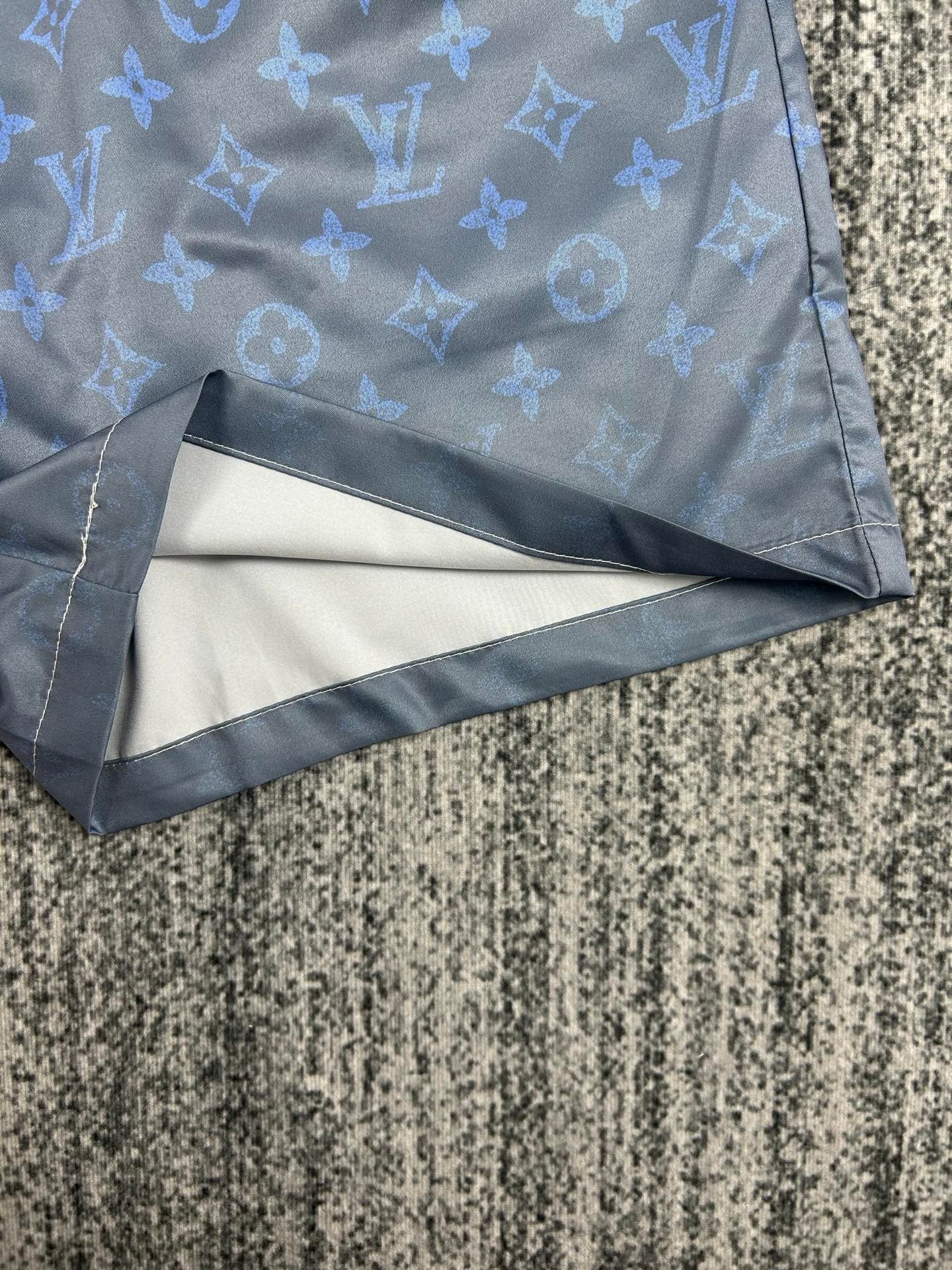 Men's Quick-Dry Swim Shorts with LV-Inspired All-Over Print