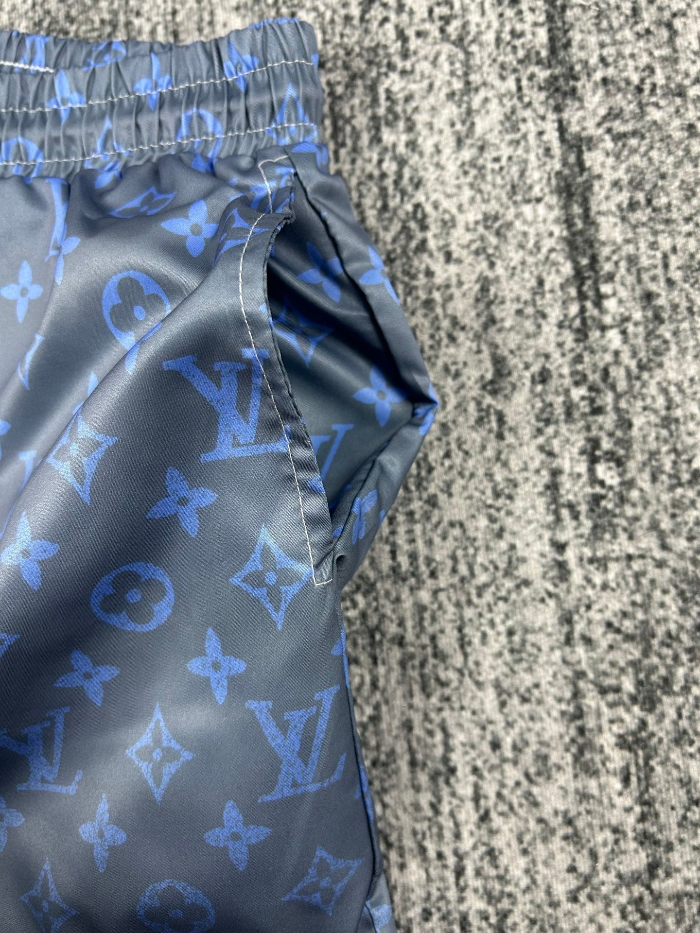 Men's Quick-Dry Swim Shorts with LV-Inspired All-Over Print