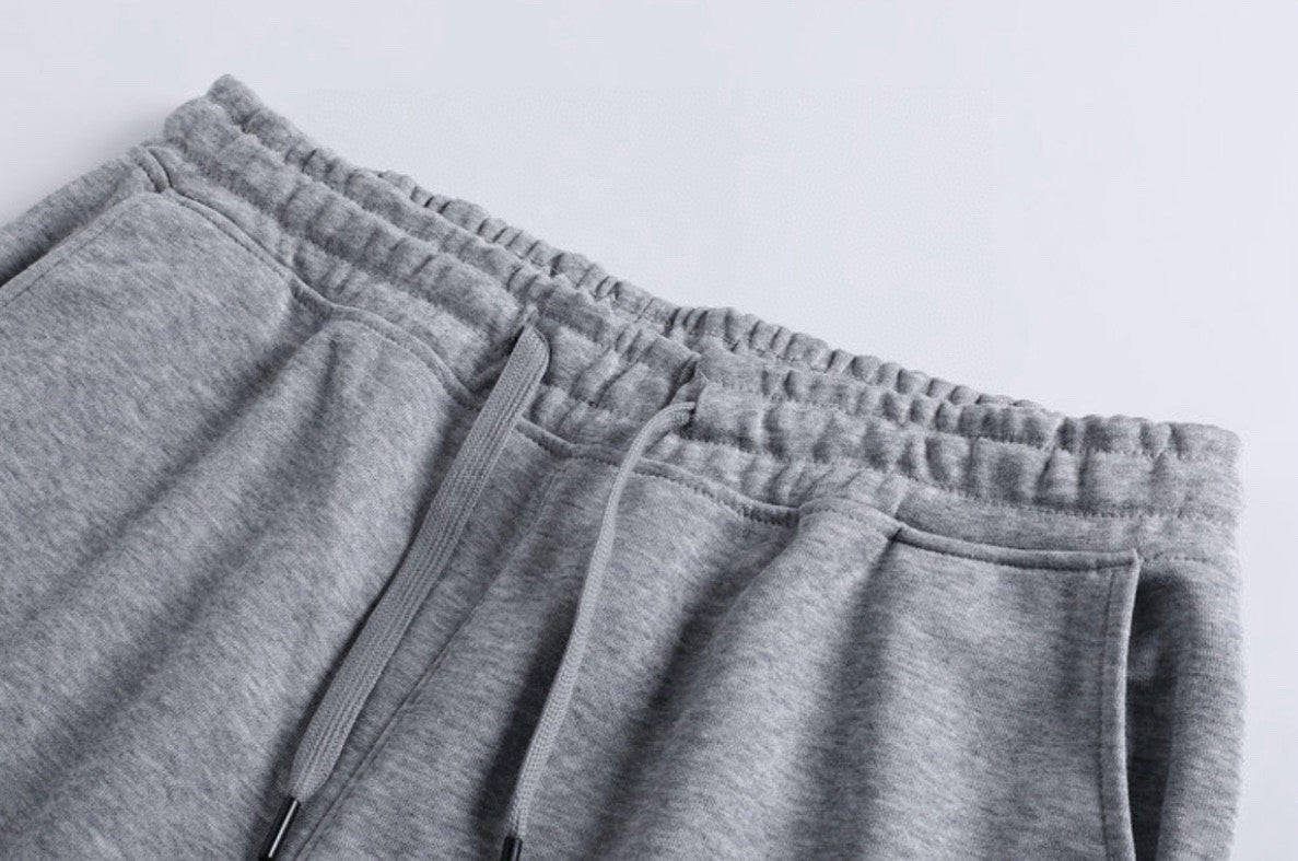 Balenciaga Inspired Cotton Sweat Shorts, Black & Grey