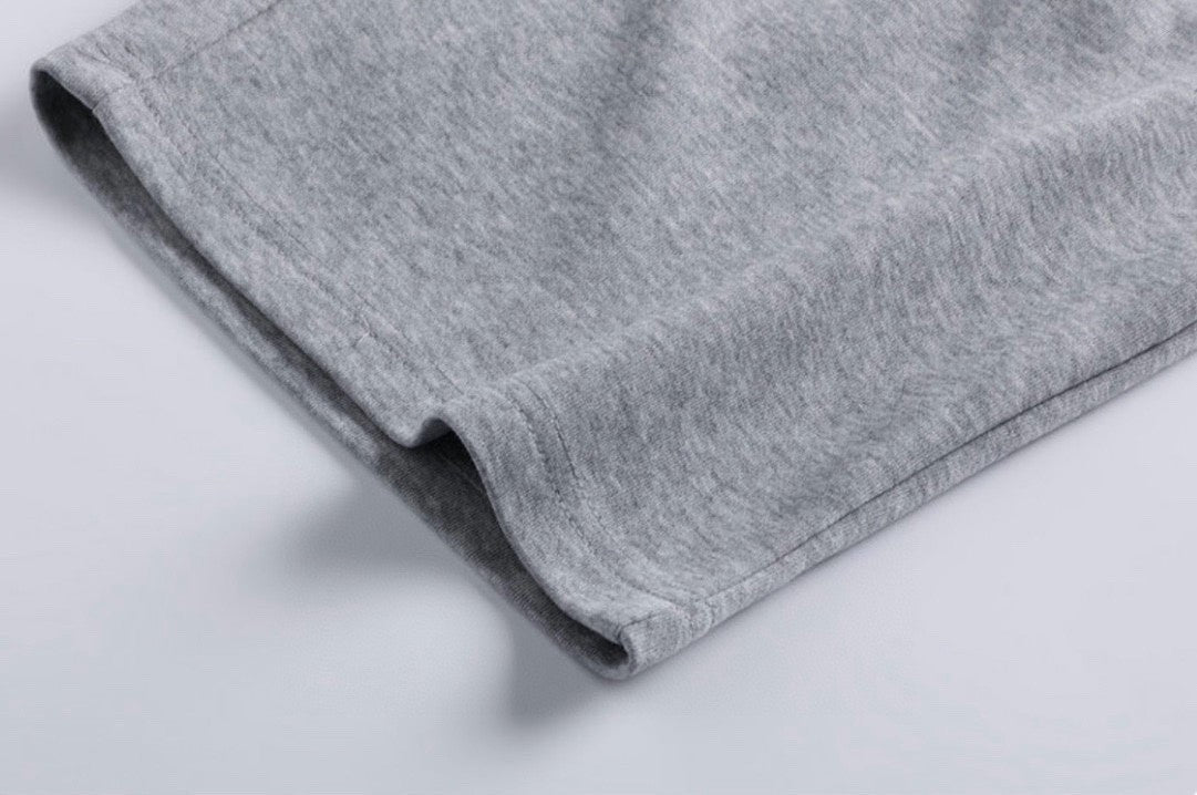 Balenciaga Inspired Cotton Sweat Shorts, Black & Grey