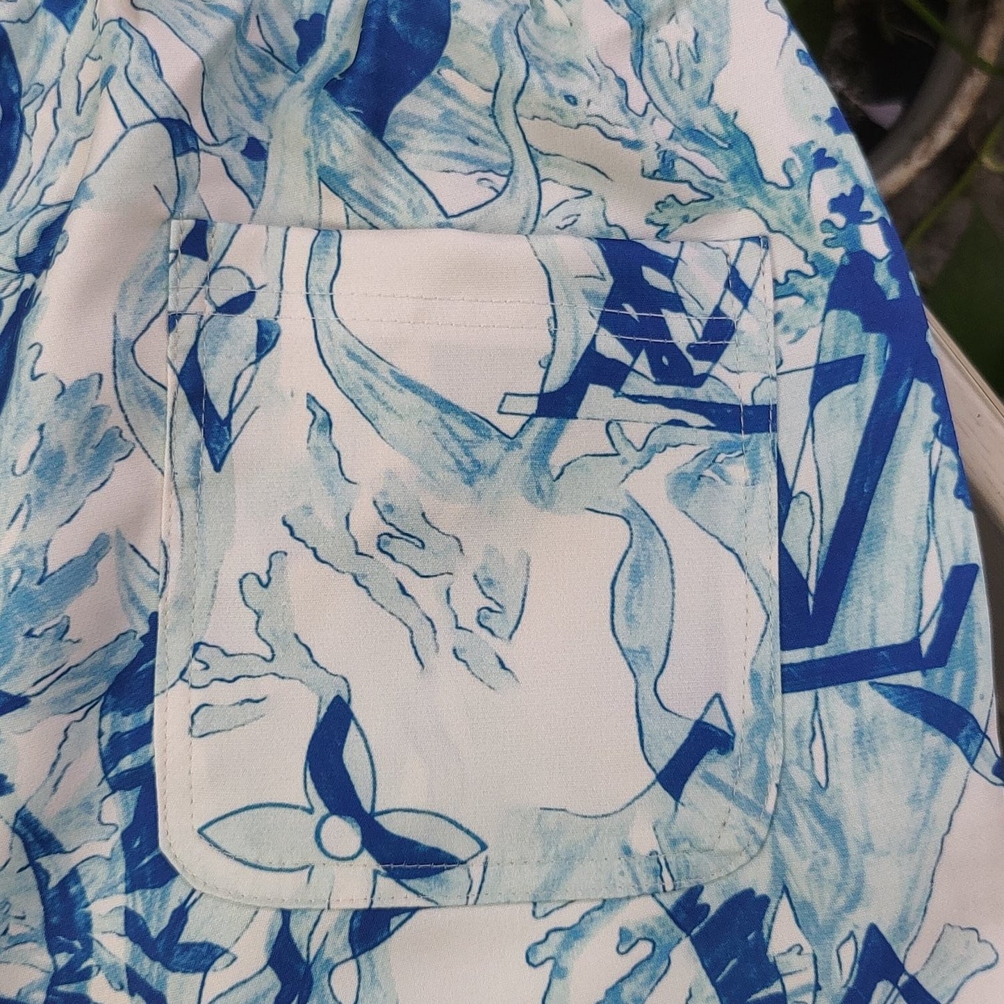 Louis Vuitton Inspired Watercolor Monogram Quick-Dry Couple Beach Shorts