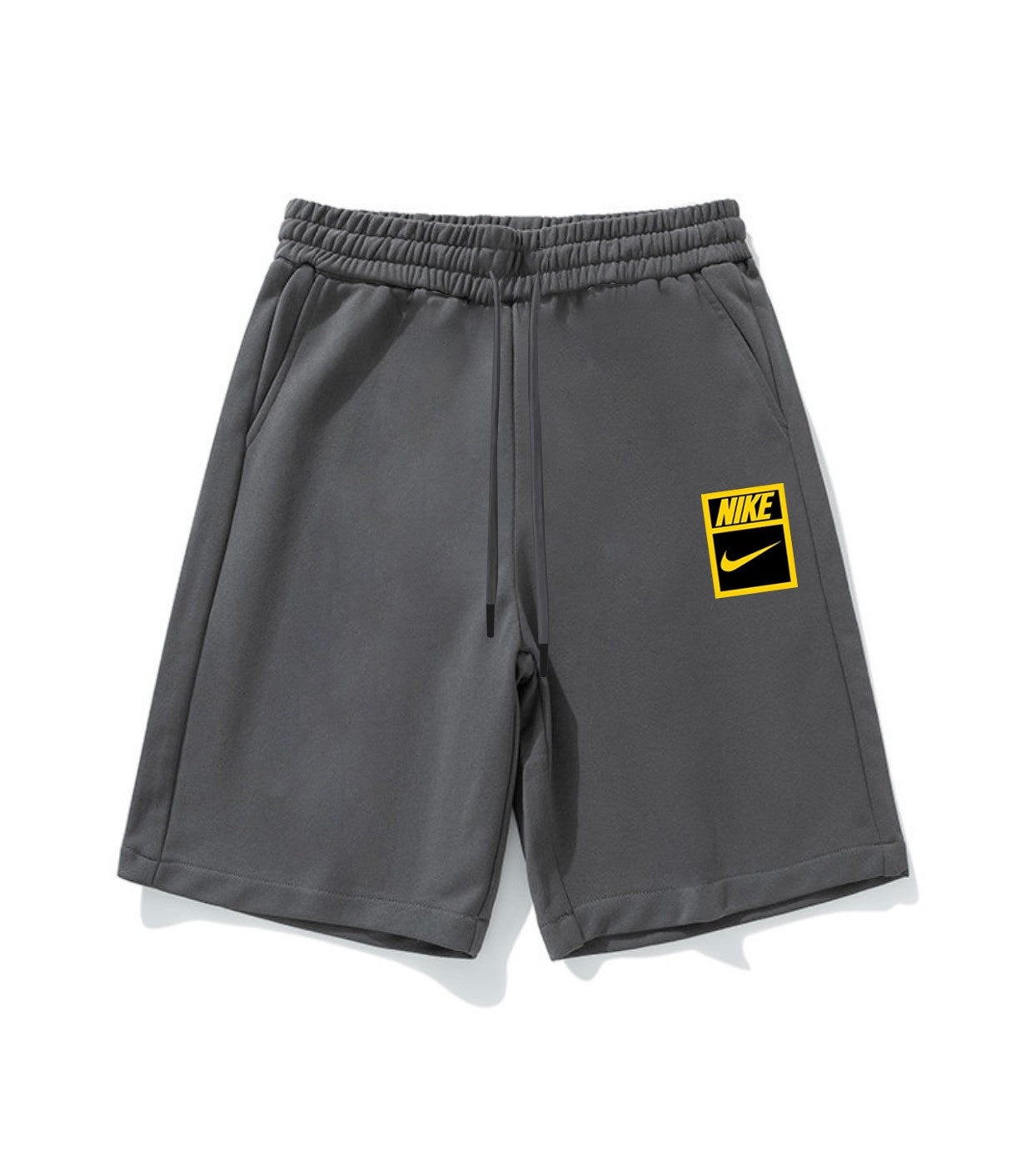 Nike Inspired Summer Loose Fit Cotton Shorts, Black & Grey