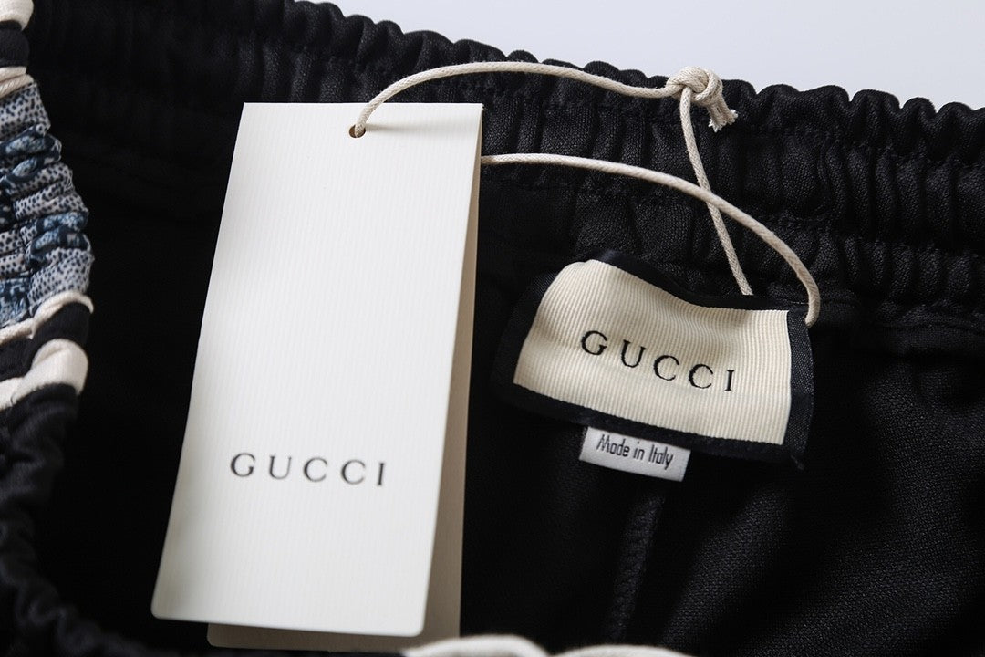 Gucci Inspired GG Snake Print Patchwork Unisex Shorts
